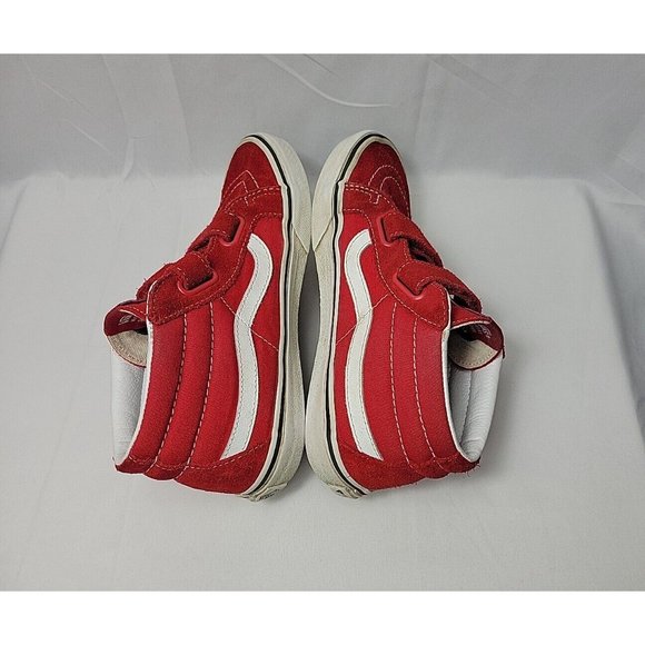 Vans Hook And Loop High Top Shoes Sneakers Youth Size 5.5Y Red White 721454 - Picture 10 of 12